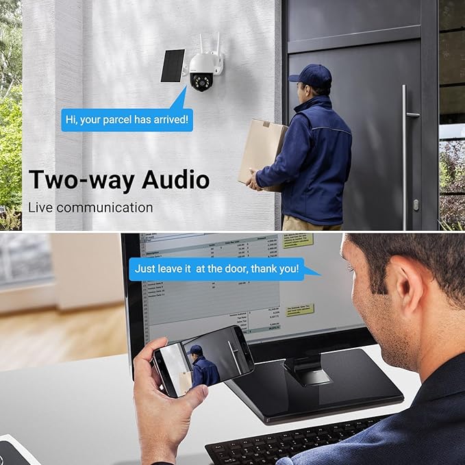 FOSCAM Solar Security Cameras Wireless Outdoor, 4MP 5000mAh Battery Powered WiFi Camera for Home Surveillance with Spotlights,Remote PT Control,PIR Human Detection,Color Night Vision,2-Way Audio,IP65