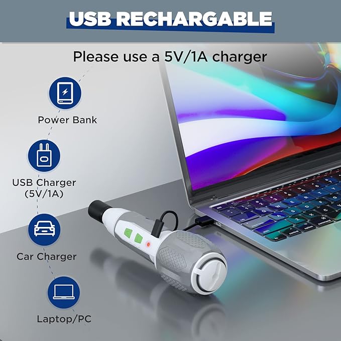 WORKPRO Electric Cordless Screwdriver Set - 4V USB Rechargeable Lithium-ion Battery Screwdriver Kit with LED Light - Small Screwdriver with 7pcs Bits for Home, Office, Apartment - White