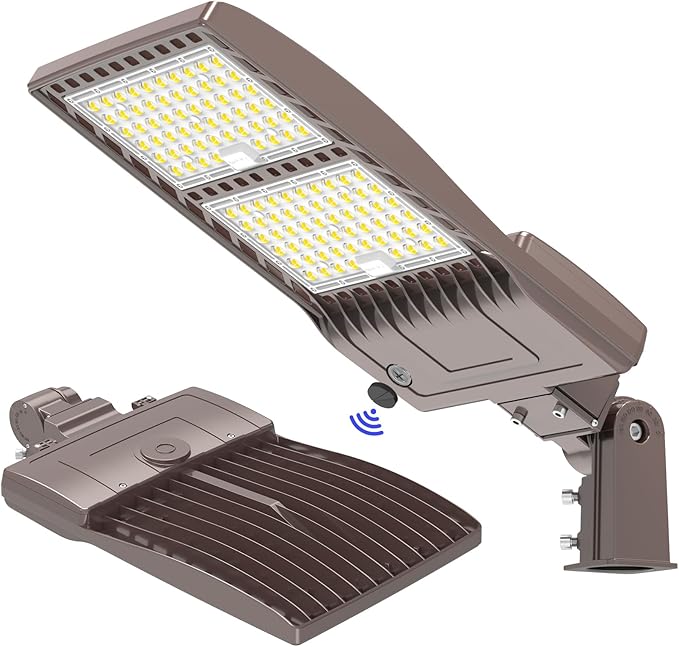 400W LED Parking Lot Light Dusk to Dawn Outdoor Lighting Pole Mount 56000LM IP65 UL & DLC Commercial Light for Street Roadways Stadium Tennis Court 5000K (100-277VAC Input), LED Shoebox Light