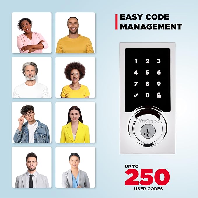 Kwikset HomeConnect 918 Contemporary Z-Wave Long Range Enabled Touch Screen Lock Works with Ring Alarm, Samgsung SmartThings Hub Required, Sold Seperatedly in Polished Chrome