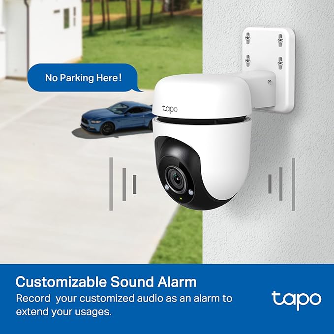 TP-Link Tapo 1080P Outdoor Wired Pan/Tilt Security Wi-Fi Camera, 360° View, Motion Tracking, Works with Alexa & Google Home, Night Vision, Free AI Detection, Cloud & SD Card Storage, Tapo C500