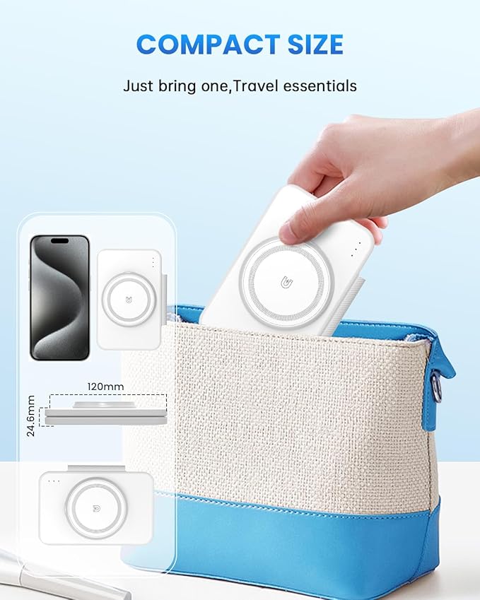 Wireless Charging Station for Mag-Safe Charger: JoyGeek Fast Wireless Charger Pad for iPhone 16/15/14/13/12 Series -Travel Stand for Apple Watch 10-2 - Air-Pods 4/3/2/Pro