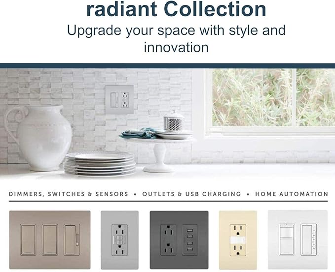 Legrand radiant 1597SWTTRLACCD4 15 Amp Combination GFCI Self Test Tamper-Resistant Decorator Outlet with Single Pole Light Switch, Light Almond (1 Count)