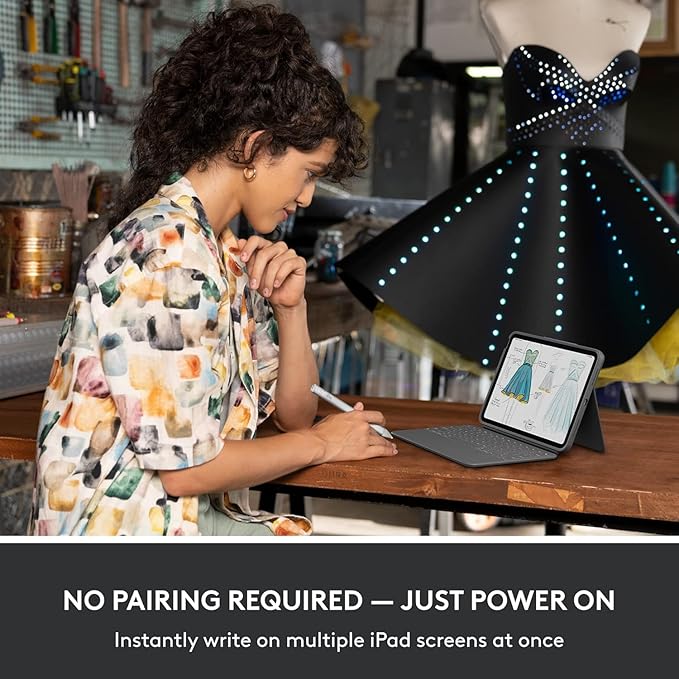 Flip Folio, Keyboard Case for iPad Pro 13-inch (M4) & iPad Air 13-inch (M2 & M3) (2024, 2025) - Protective & Stowable Bluetooth Keyboard Case, Multi-Device - Midnight Black + Crayon Digital Pencil