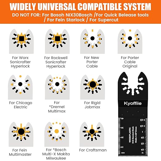 200Pcs Oscillating Multi Tool Blades Kit - 1-3/8" Quick Release Universal Saw Blades for Wood Plastic - Compatible With Ryobi Makita Bosch Craftsman