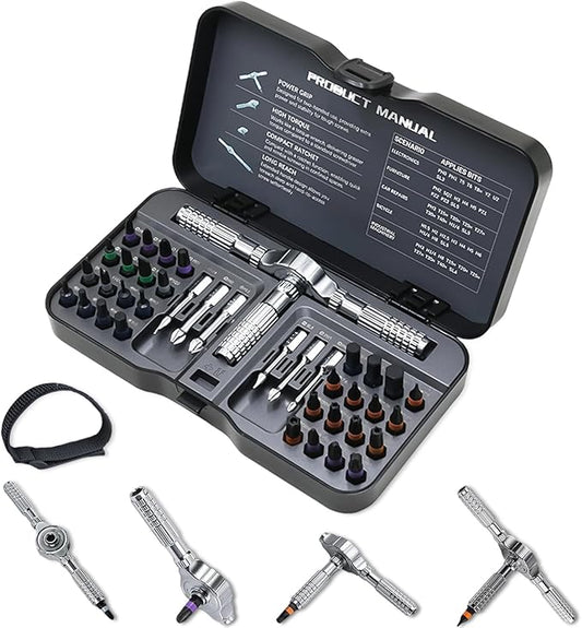 40 In 1 Magnetic Ratchet Screwdriver Set, Multifunctional Diy Ratchet Mini Screwdriver Set, Precision Repair Tool With Detachable Handle, Small Screw Driver For Furniture Computer (40PCS)