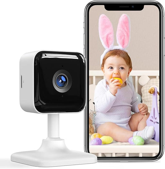 GNCC Baby Monitor with Camera and Audio, Baby Monitor WiFi Smartphone 2.4 GHz with Motion and Sound Detection, Pet Security Camera Indoor, 1080P HD Night Vision,Two-Way Audio, SD or Cloud Storage