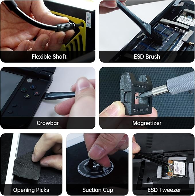 Metal Small Ratchet Screwdriver Set, JAKEMY Portable Ratcheting Screwdriver Kit with 90 Magnetic Bits and Opening Pry Tool for Laptop, Computer, MacBook, Phone, Watch, Console, Eye Glasses, DIY