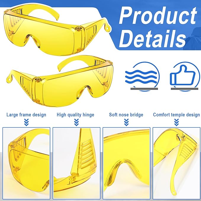 Kanayu Safety Glasses Bulk Protective Goggles Anti Fog Scratch Resistant Eyewear