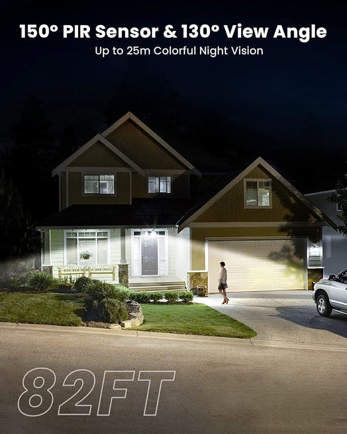 ieGeek Floodlight Camera, 5MP Outdoor Home Security Light with Cameras, 5G/2.4G WiFi Wired Flood Light Cam with Smart Motion Sensor/Siren, Color Night Vision, 2 Way Audio, 24/7 Record,Works w/Alexa