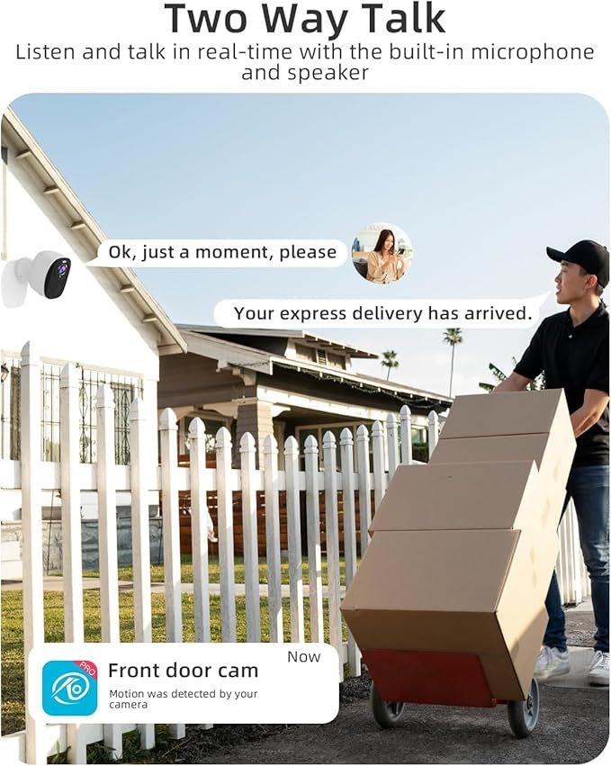 5G/2.4G Wifi Security Cameras Wireless Outdoor , 2K Battery Powered WiFi Cameras with AI Motion Detection Spotlight Siren,Color Night Vision, 2-Way Talk, Waterproof, Cloud/SD Storage, Works w/Alexa