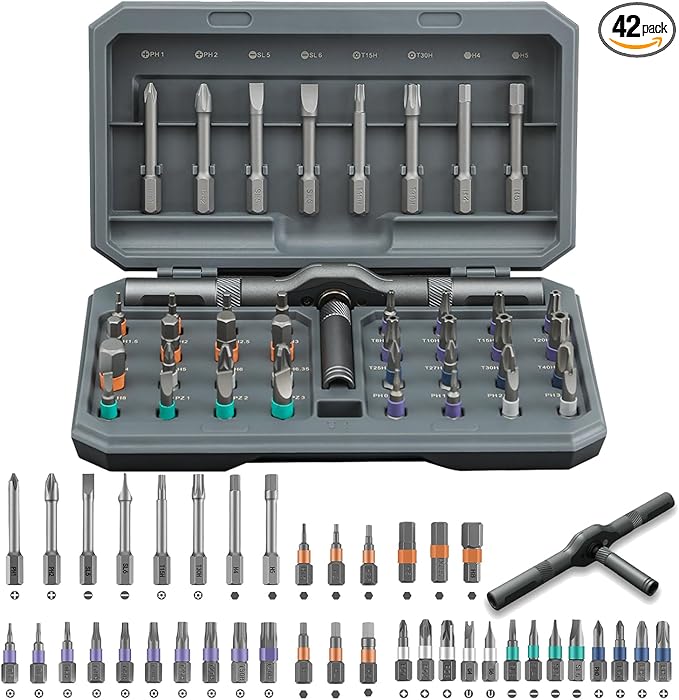 Upgraded 42 in 1 Magnetic Screwdriver Set, Multi Bit Magnetic Drive Set, Switchable Handle & S2 Steel Bits for Home Repairs, Bicycle,DIY Projects, and Electronic Fixes