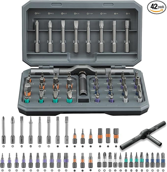 Upgraded 42 in 1 Magnetic Screwdriver Set, Multi Bit Magnetic Drive Set, Switchable Handle & S2 Steel Bits for Home Repairs, Bicycle,DIY Projects, and Electronic Fixes