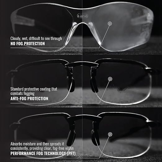 Bullhead Safety Crevalle Safety Glasses, Anti-Fog and Scratch Resistant, Precision Lens with UV Protection, Comfortable and Lightweight, Blue Mirror Lens and Matte Gray Full-Frame, One Size
