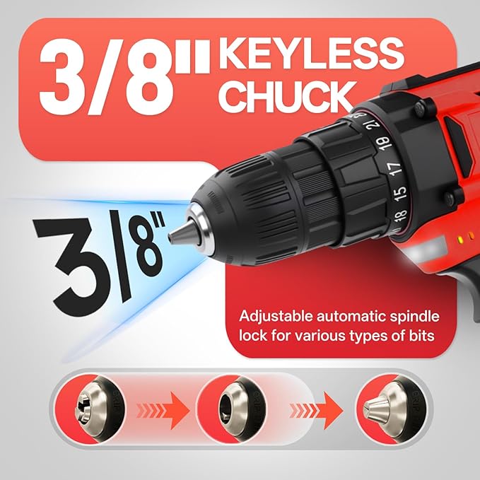 COMOWARE 171-Piece Home Tool Kit with Drill, 20V Cordless Power Drill Combo Set, Complete Household Repair Tools for Men & Women in Garden, Office, DIY Projects