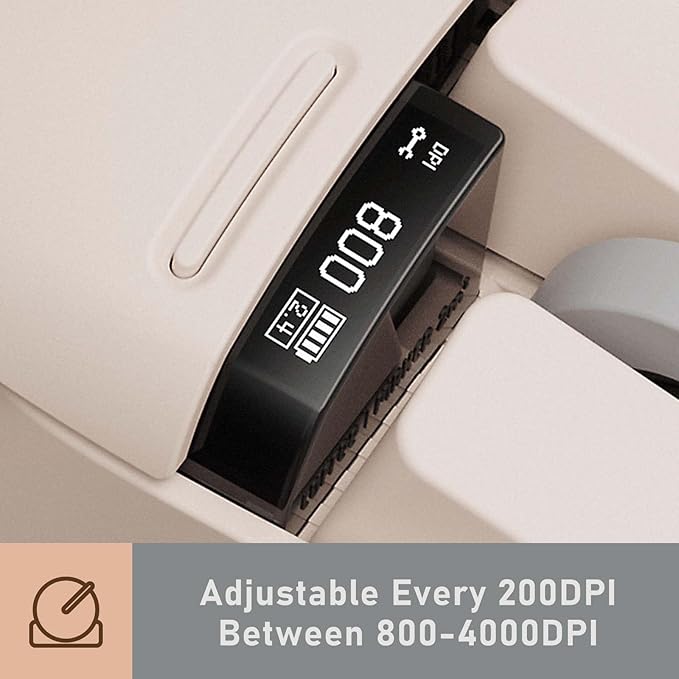 LOFREE Touch PBT Wireless Mouse with USB Receiver, Bluetooth, Wired Connection, Rechargeable, 4000 DPI with OLED Screen Compatible with Glass Surface for Mac Windows PC Notebook/Block Retro Grey