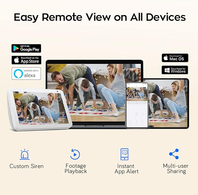 XMARTO Wireless Security Camera System 10CH 8PC 3MP Wireless Security IP Camera System(Built-in Router, Plug N Play, Mobile View, Night Vision, Supports Audio Microphones)