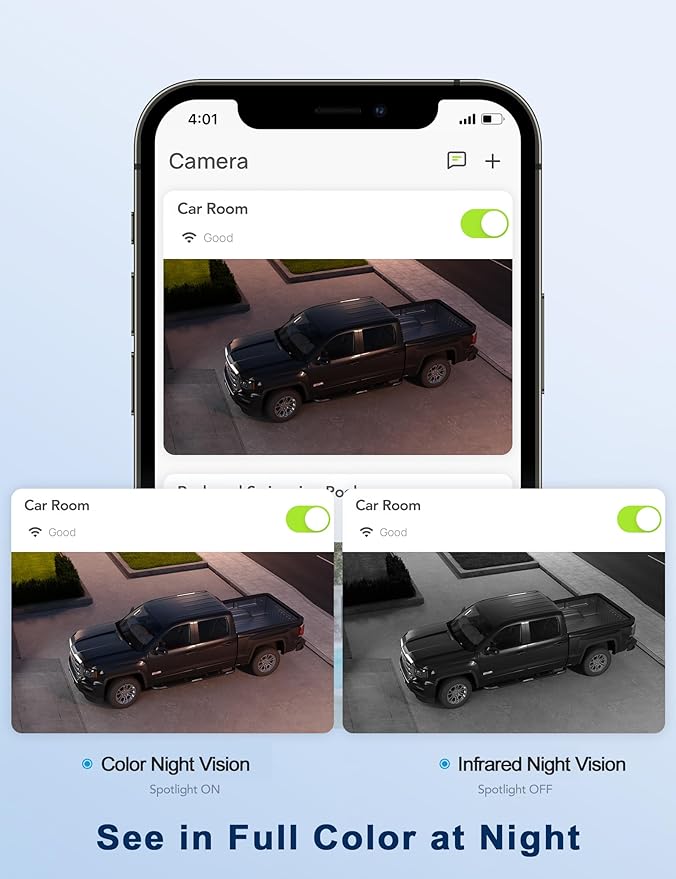 GNCC GK2 Outdoor Security Camera 1080P Home Surveillance with AI Motion Detection, 2.4G WiFi, 355° Pan-Tilt, Color Night Vision, Spotlight, Two-Way Audio, IP65 Waterproof, Cloud & SD Card Storage