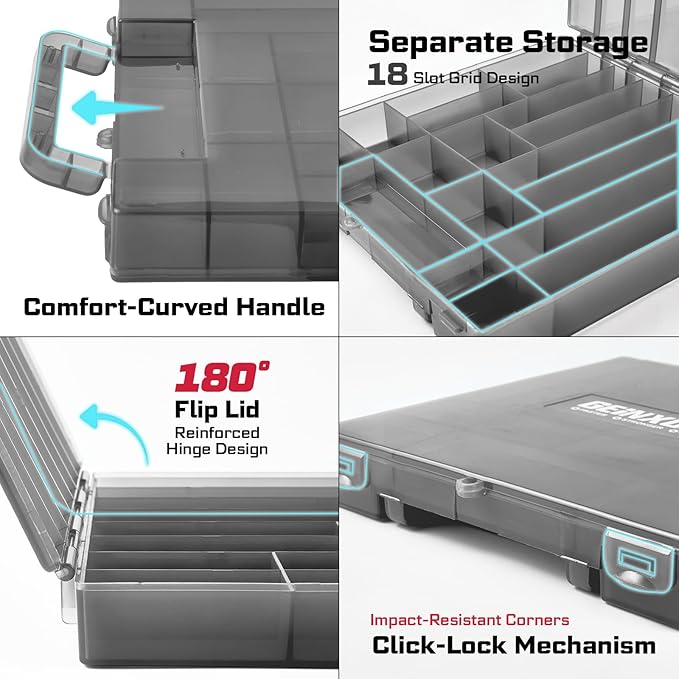 98Pieces 1”/2” Impact Screwdriver Bits Set, Magnetic S2 Steel (Phillips/Slotted/Square/Torx/Hex/Security Torx) Driver Bits Tips,Impact Bit Holder and Nut Driver with Grey Storage Box Case
