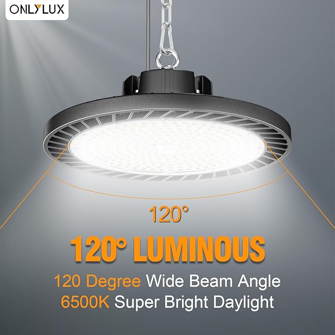 4Pack LED High Bay Light 200W 30000LM Commercial Lighting Products, 100-277V 6000K with Plug, Led Shop Lighting for Garage Barn Gyms Workshop Lighting