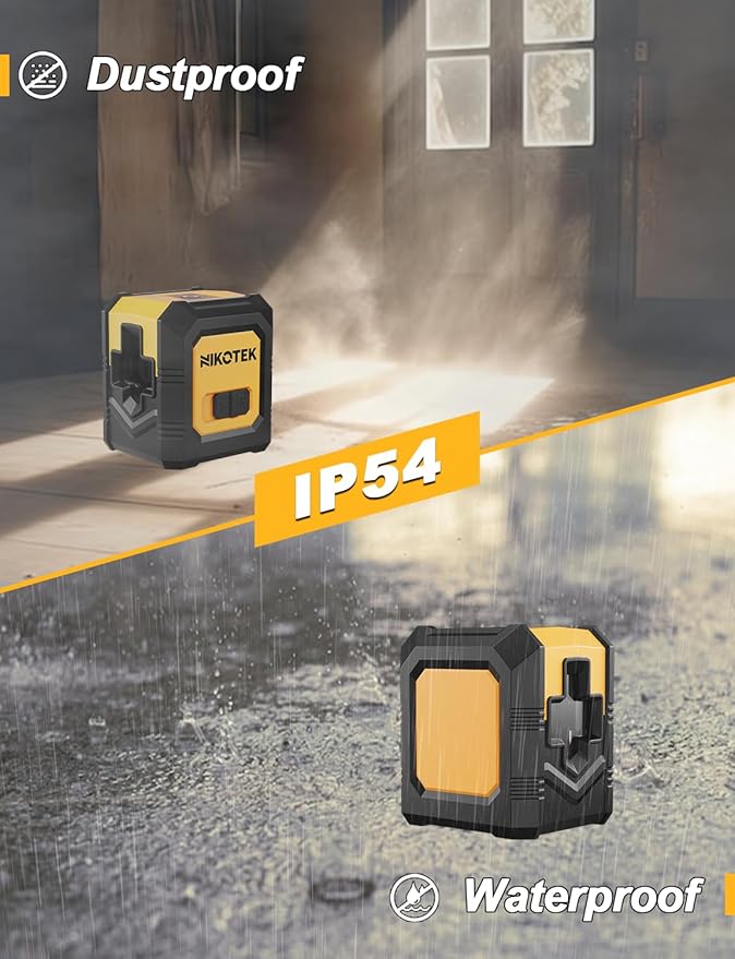 Laser Level with Tripod, Self-Leveling Green Beam Horizontal and Vertical Cross-Line Laser for Home Decoration Carrying Pouch, Battery Included