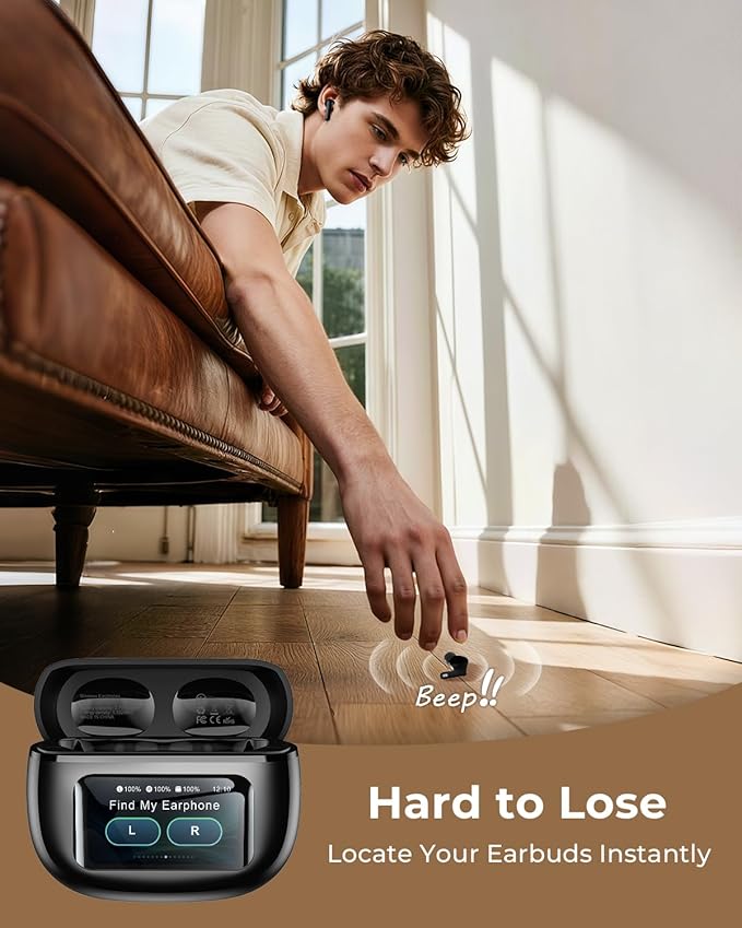 Wireless Earbuds, Ear Buds Active Noise Cancelling with Charging Case, 6.0 Bluetooth Earbuds with AI Clear Calls, 40H Playtime for Sports & Working, Stereo Sound Headphones for iPhone/Android/iPad