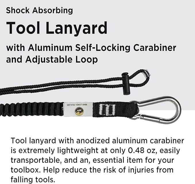 AFP 50FT Fall Protection Roofer Kit Braided Vertical Lifeline w/Rope Grab, 1 D-Ring Safety Harness, Hinged Anchor, Ballistic Nylon Tool Bag, Free Tool Lanyard | OSHA & ANSI Rated