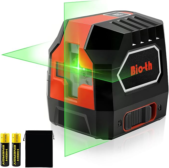 Laser Level Self Leveling Green Cross Line,Lazer Level for Picture Hanging,100ft,Rotatable 360 Degree,4 Brightness Adjustment, IP54 Waterproof, DIY, Construction, Magnetic Base, Battery, Carrying Bag