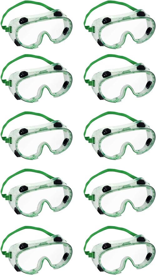 EISCO Safety Goggles - Indirectly Vented, Anti-Fog, UV Protection - Flexible Frame - Ideal for Lab Use - Fits Over Eyeglasses