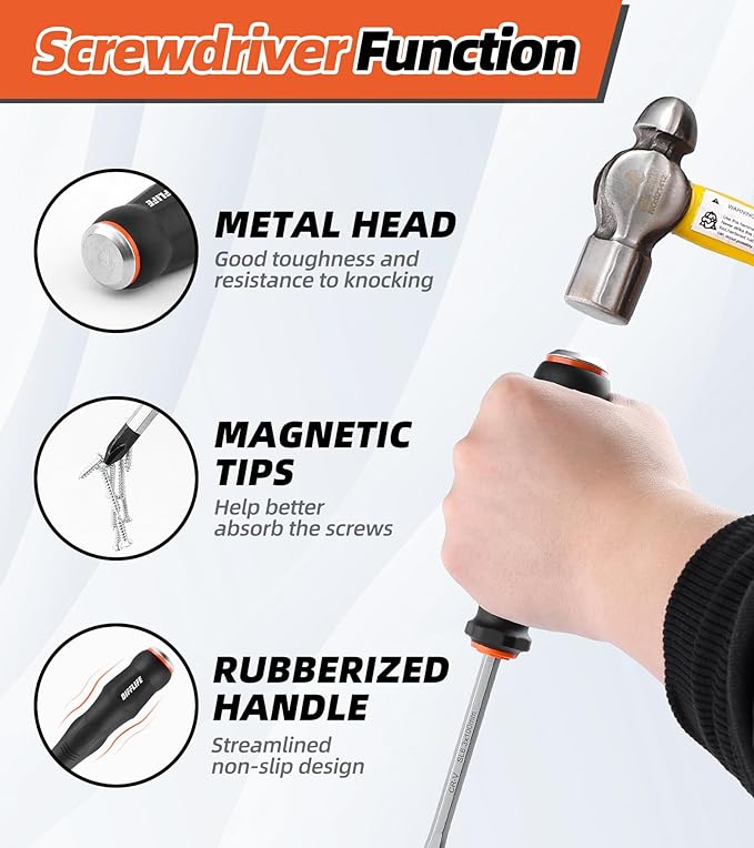 Heavy Duty Screwdriver Sets Screwdriver Kit 2-Piece, Professional Cushion Grip Insulated Magnetic Tip Electrician Screwdriver Kits (2-Piece)