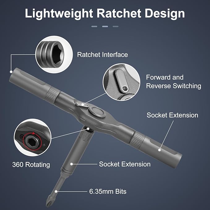 42 in 1 Magnetic Screwdriver Set, Screw Driver Set Kit with Detachable Ratchet Handle, DIY Mini Ratchet Screwdriver, Ratchet Allen Wrench Set for Furniture, Computers, Electronics, Bicycles