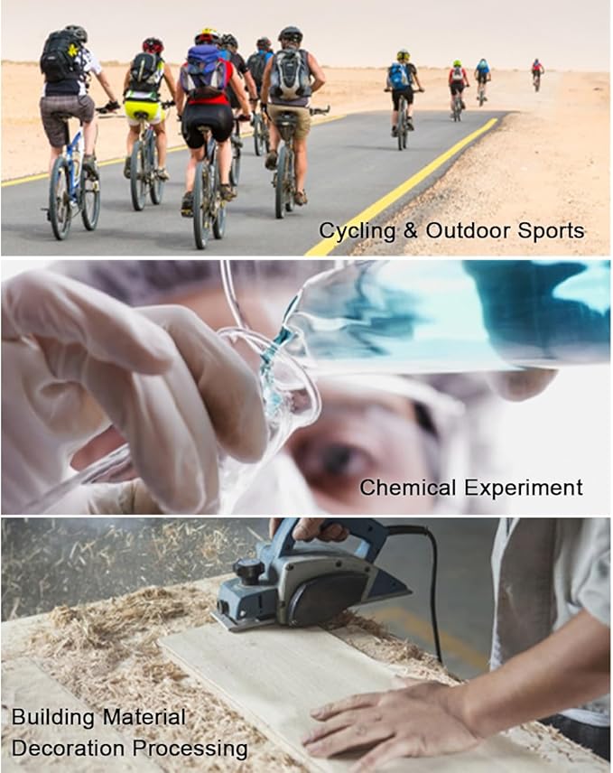 Safety Goggles 2 Pack - White Adjustable Lightweight Anti-Fog Protective Safety Glasses