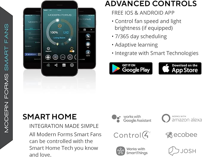 Zephyr Smart Indoor and Outdoor 3-Blade Ceiling Fan 52in Matte Black Distressed Koa with Adjustable CCT 2700K-3000K-4000K-5000K LED Light Kit and Remote Control works with Alexa, iOS or Android App