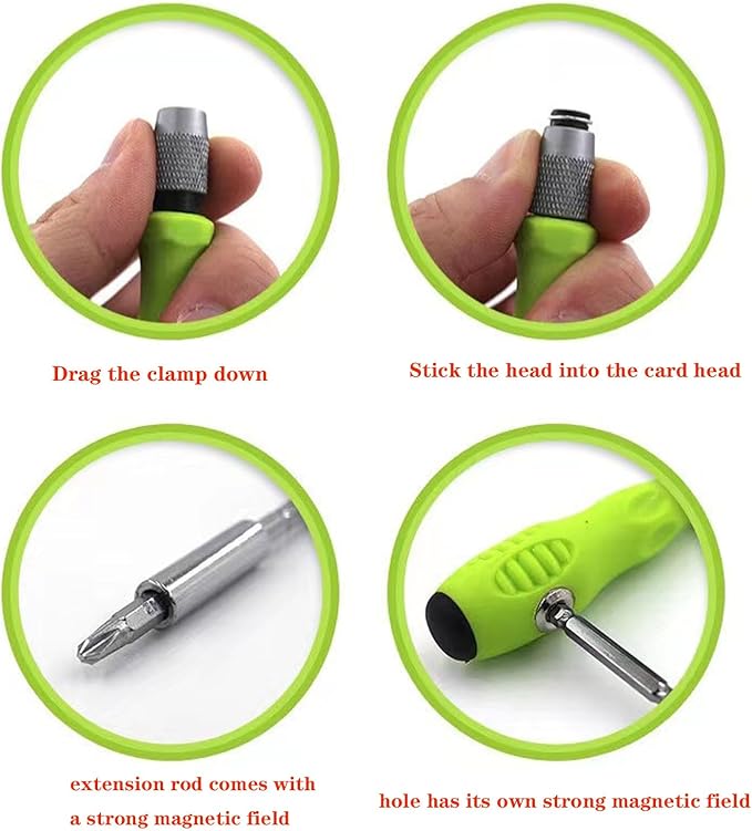 Buspoll Mini Screwdriver Set, Magnetic Precision Screwdrivers Bit Set (Star, Y, Torx, Triangle, Phillips, Slotted, U, Hex Heads) Repair Tools Kit for Glasses Laptop Phone Watch Toys