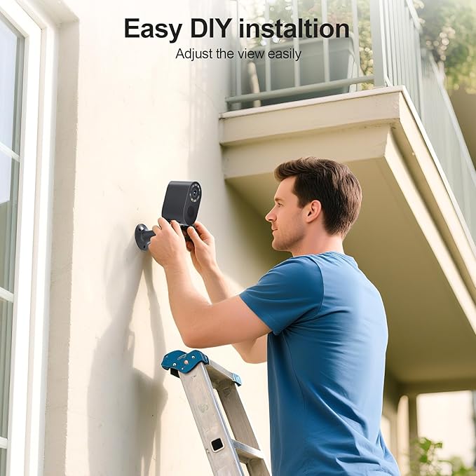 Security Cameras Wireless Outdoor,2.4GHz WiFi Security Camera Outdoor 2K Battery Powered Cameras for Home Security,AI Motion Detection,Color Night Vision,2-Way Audio,Waterproof