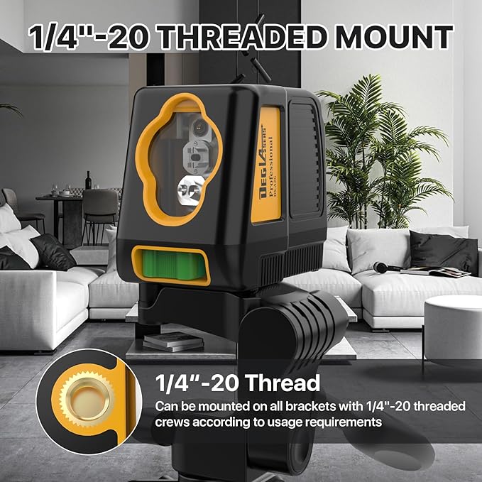 Laser Level with Tripod,DEGLASERS 100Ft Green Cross Line Self Leveling laser level,Dual-Module,Selectable Laser Lines With Rechargeable Battery for Picture Hanging,Tile,Construction Indoor Project