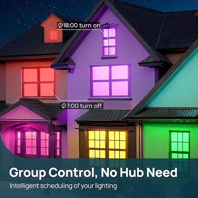 Linkind Smart Light Bulbs, 1600LM (100W Equivalent) Smart Bulb, Compatible with Alexa, RGBTW Color Changing Bulb Music Sync, 2.4GHz Wi-Fi & Bluetooth, LED Alexa Light Bulbs 14W, A21 E26, 6Pack