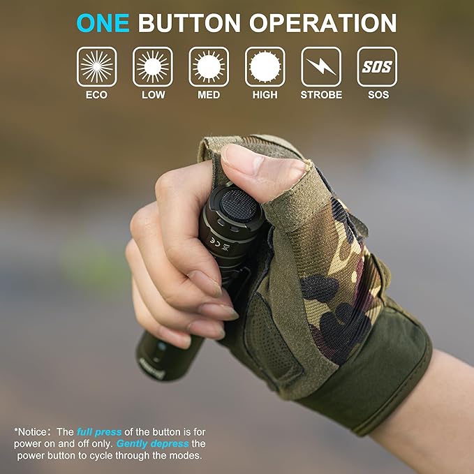 WUBEN C3 Flashlight 1200 High Lumens Rechargeable Flashlights 6 Modes Super Bright IP68 LED Tactical Flashlight for Camping, Home, Emergenc, Inspection, Repair, Tool Gifts for Men(Army Green)