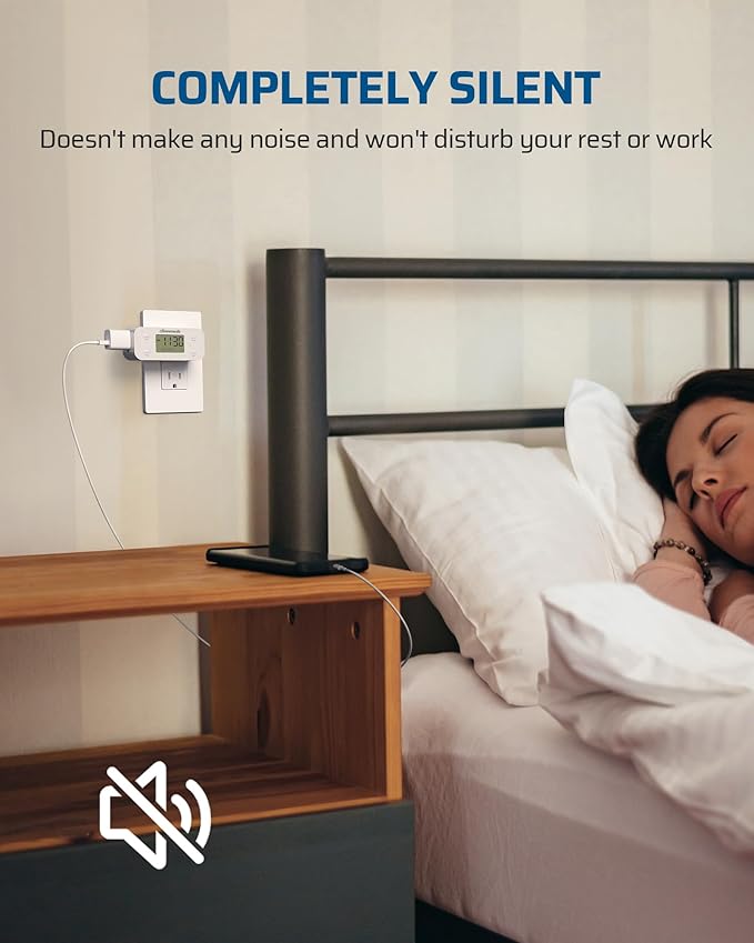 DEWENWILS 24 Hour Programmable Digital Timer Outlet, Timers for Electrical Outlets, Light Timer for Indoor Lamp Fan Aquarium, 1 Grounded Outlet, 125V/15A/1000W, 3 Prong, 1/2 HP, 1 Pack