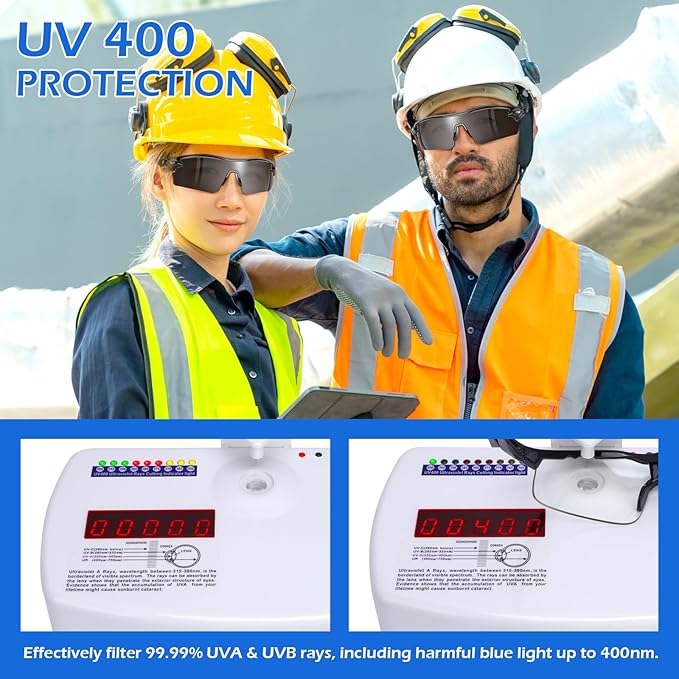 OXG 6 Pack Safety Glasses, Scratch Resistant Wraparound Lenses ANSI Z87.1 Protective Eyewear for Unisex