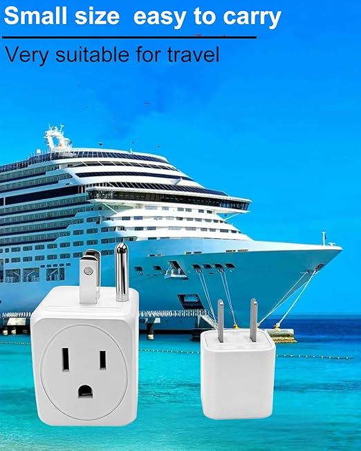 Multi Plug Outlets Extender 3 Pack Electrical Wall Splitter 3 Outlet- 3 Way Square Wall Outlet Adapter, Compact Space-Saving Design for Cruise Ship, Home Office, Dorm Room, Travel Essentials, White