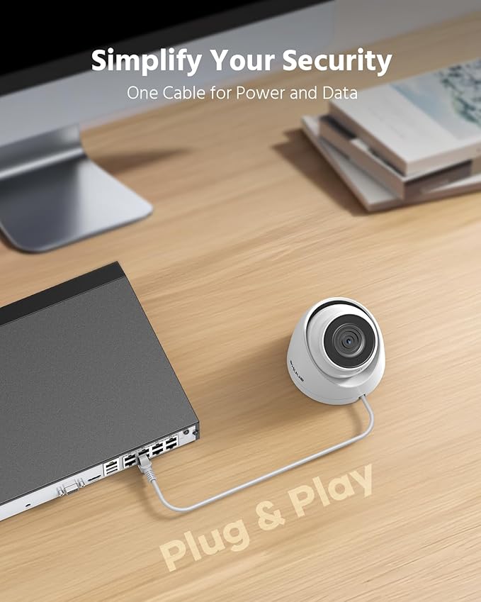 ANNKE H500 5MP PoE Security Camera System w/ 6MP 8 Channel NVR, 8 X 5MP Turret IP Cams, Support RTSP, 24-7 Hour Audio Recording, 100 FT EXIR 2.0 Night Vision, IP67 Weatherproof, Built-in 2TB HDD