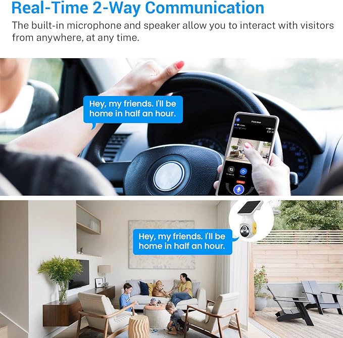 1080p Security Camera Wireless with Solar Panel, Smart AI Human Detection, 2-Way Audio, Color Night Vision, Built-in 4G SIM, Cloud Storage, Indoor/Outdoor Surveillance Bullet Cam (4G)