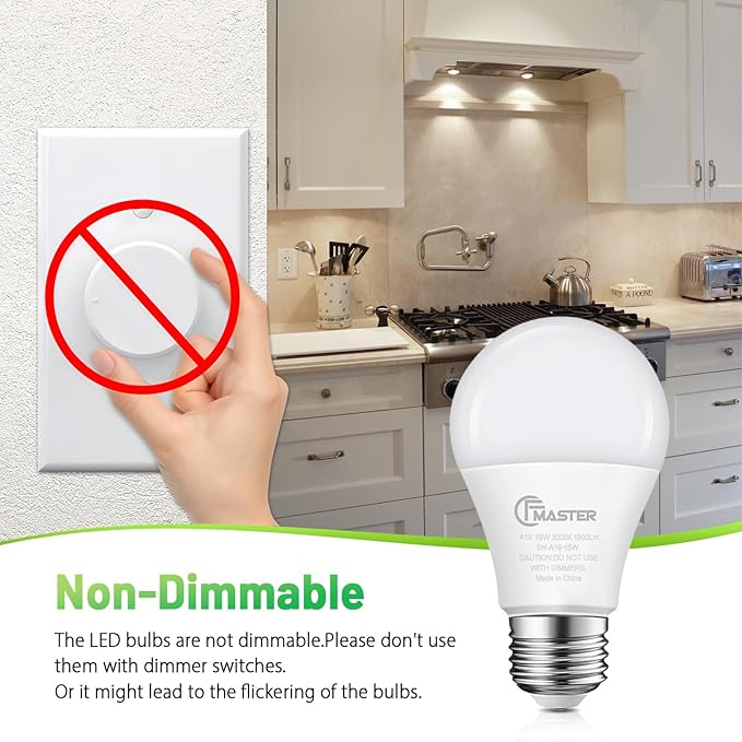 A19 LED Light Bulb, LED Bulbs 100 Watt Equivalent, 3000K Warm Light Bulbs, 1500 Lumens, E26 Standard Base Lightbulb, Non-Dimmable 15 Watt Soft White Bulbs for Home, ETL Listed(20-Pack)