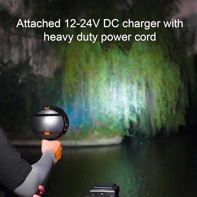GOODSMANN Spotlight 12 Volt Spotlight Led up to 2000 Lumen Boat Handheld Spotlight Corded 12V DC Spot Light Marine Handheld Spotlight Led 12V DC Plug for Boat Hiking
