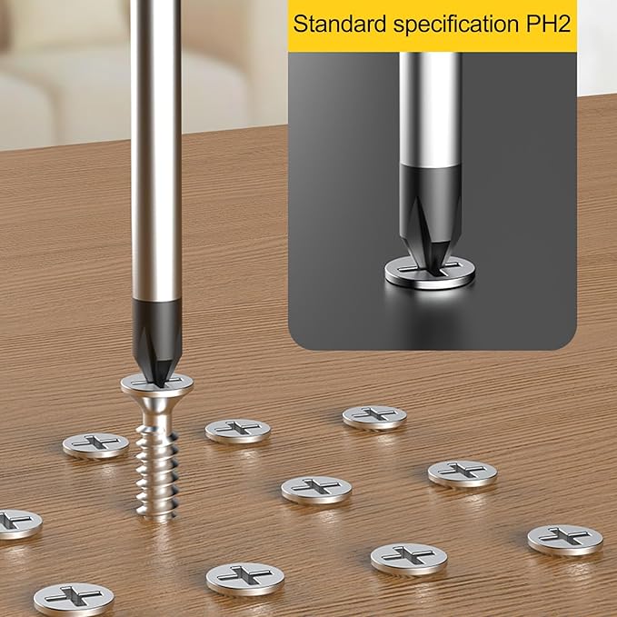 Phillips Screwdriver 8 inch long Screwdrivers Length Shank Screwdriver Magnetic Tip PH2 Cross Head Screwdrivers 2Pcs （8 Inch Shaft）