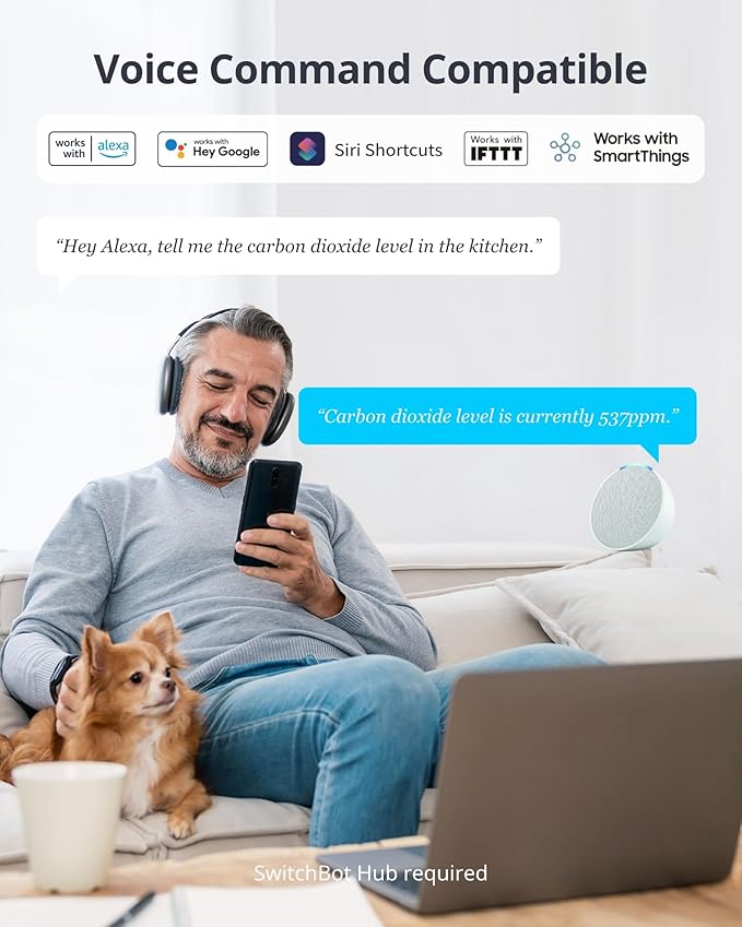 Air Quality Monitor Indoor 5-in-1 Meter Pro CO2 Detector, CO2 Alarm, CO2 Monitor with APP, Large Display, Bluetooth Air Quality Tester for Home, Office,Car (Meter Pro CO2+Outdoor Meter+Hub Mini)