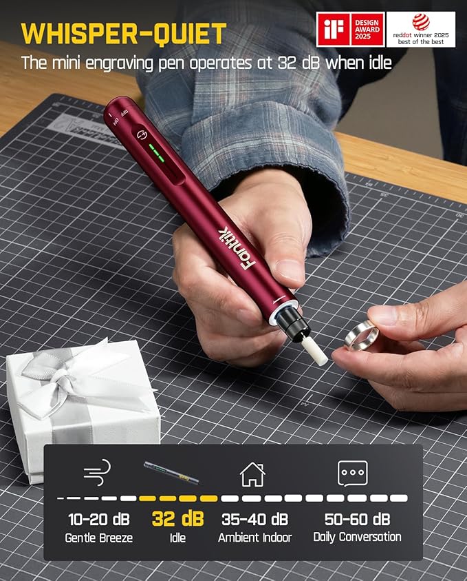 Fanttik F2 Master Mini Cordless Rotary Tool Kit 4V, NeoPulse Motor, 5 Variable Speed, 25000 RPM, Revostor Hub, 35 Accessories, for Sanding, Polishing, Drilling, Carving, 3D Printer DIY Crafts - Red