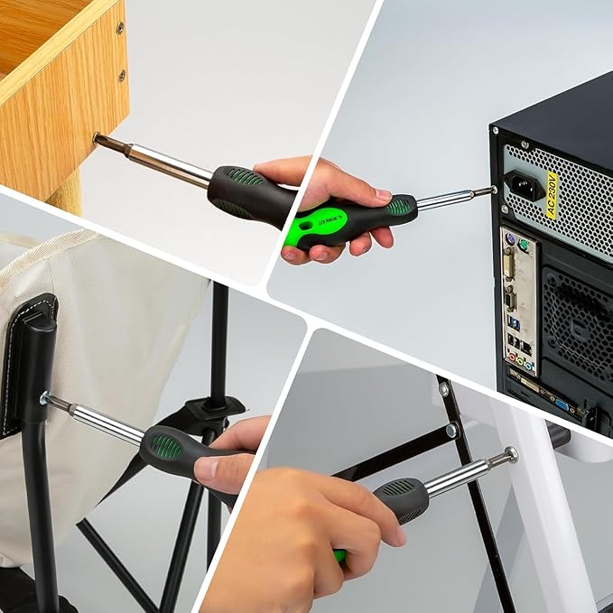 8-in-1 Multi-bit Screwdriver Set Tool All in One, Portable Multi-Purpose Screwdriver, Slotted/Philips/Pozi/Torx/Square,Nut Driver