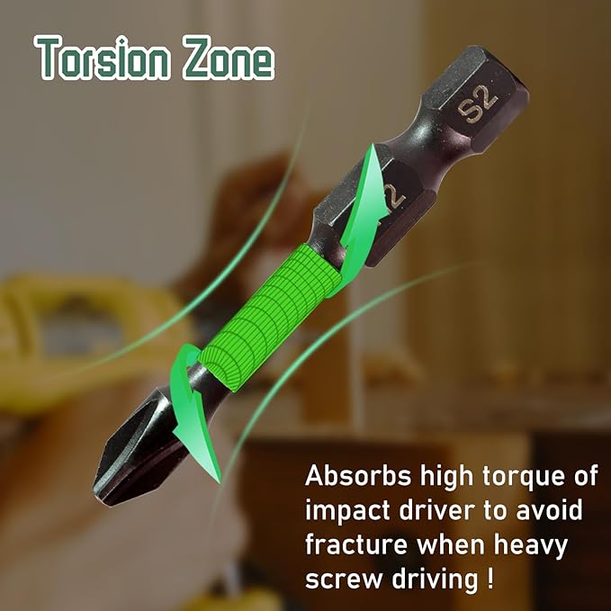 Impact #2 Phillips Screwdriver Bit Set, 41 Pieces 2”S2 Steel Magnetic PH2 Tips Driver Power Bit Set with Extension Impact Bit Holder